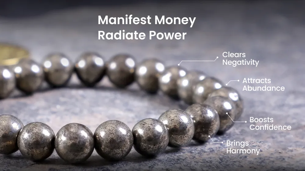 Online Raw Pyrite Bracelet 22 Beads